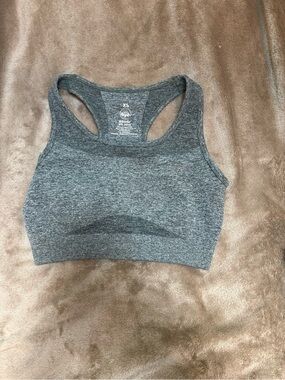Senita Athletics Gray Heather Racerback Sports Bra